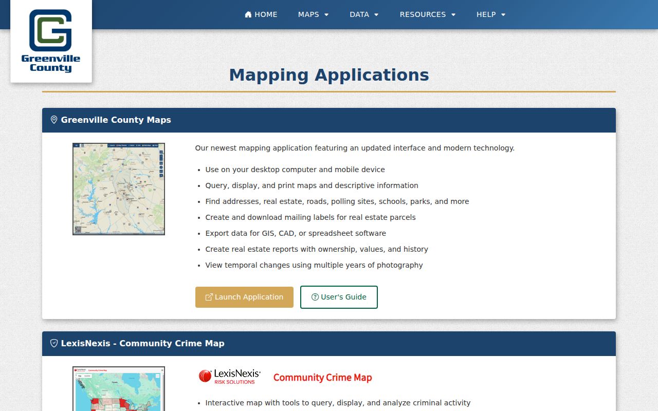Mauldin neighbors view of Greenville County mapping applications