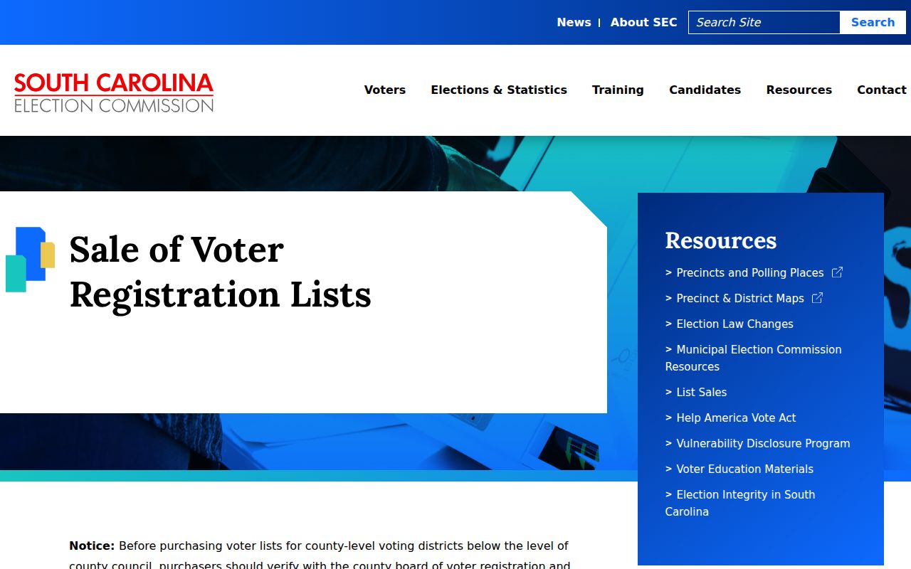 Mauldin neighbors screenshot of South Carolina voter-list access rules