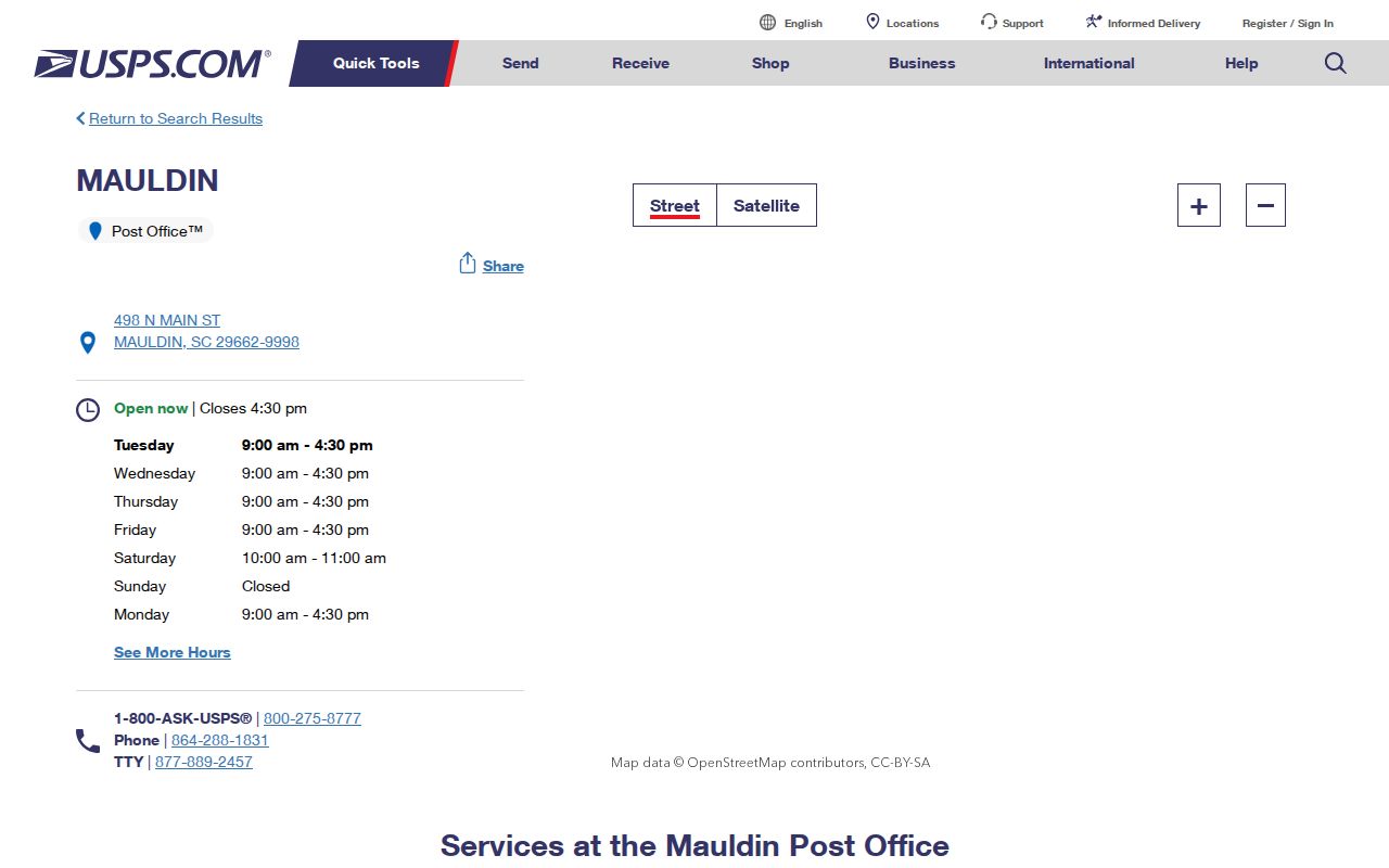 Mauldin ZIP code directory USPS Mauldin Post Office details